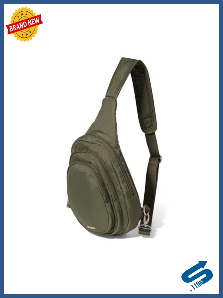 Anti-Theft Multi Zip Sling Bag With Locking Zippers And Rfid Protection